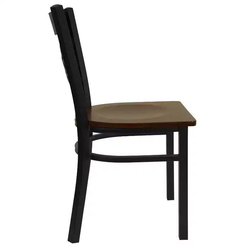 Emma and Oliver Black X Back Metal Restaurant Dining Chair