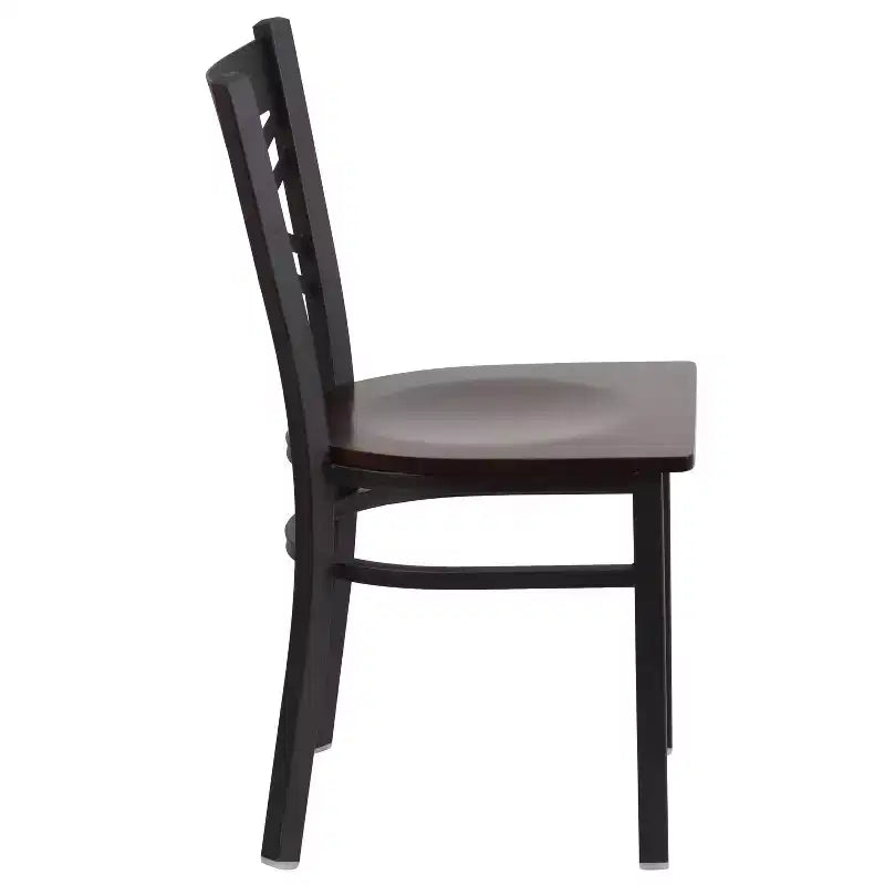 Emma and Oliver Black X Back Metal Restaurant Dining Chair