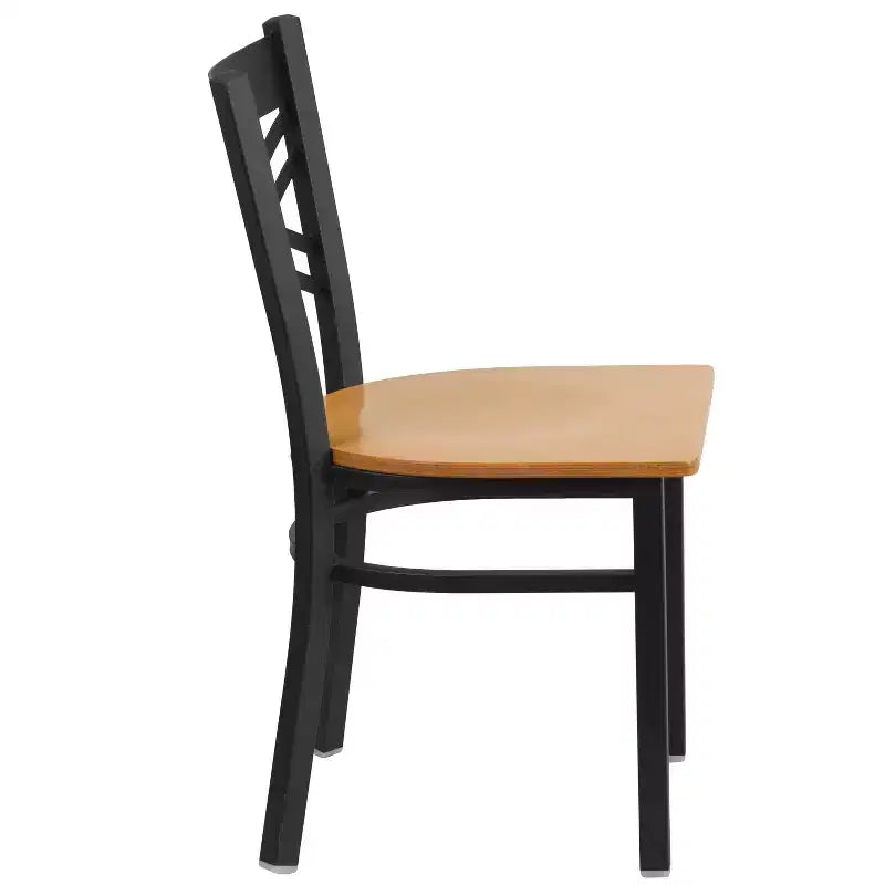 Emma and Oliver Black X Back Metal Restaurant Dining Chair