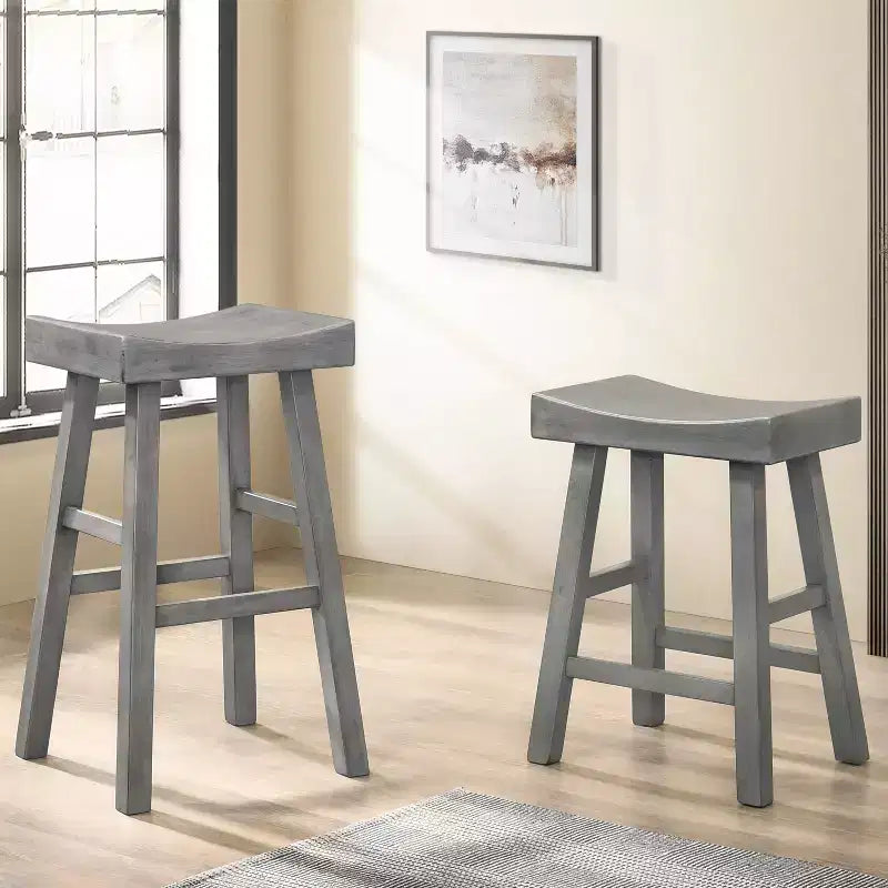 Set of 2 29 Lille Seat Saddle Counter Height Barstools - HOMES: Inside + Out