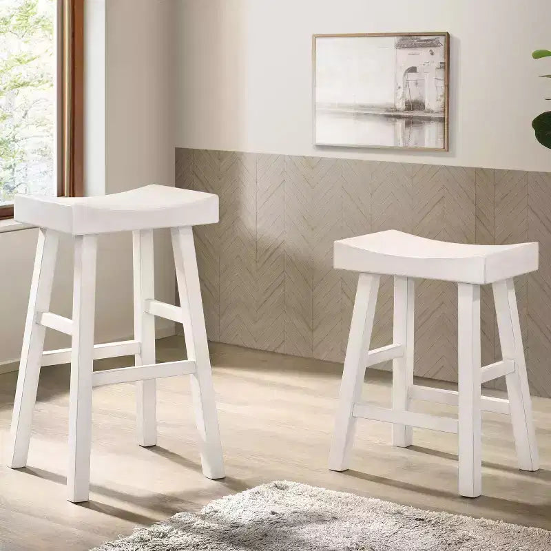 Set of 2 29 Lille Seat Saddle Counter Height Barstools - HOMES: Inside + Out
