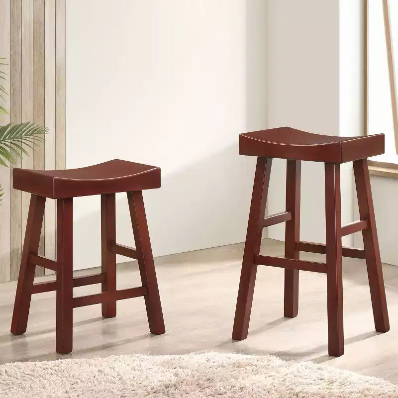 Set of 2 29 Lille Seat Saddle Counter Height Barstools - HOMES: Inside + Out