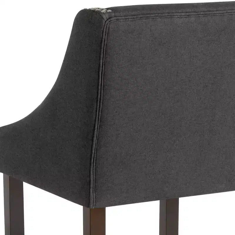 Flash Furniture Carmel Series 24 High Transitional Wood Counter Height Stool with Accent Nail Trim, Set of 2