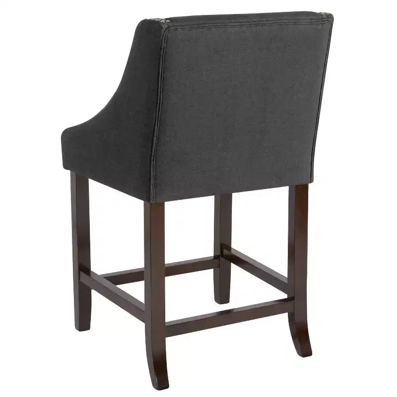 Flash Furniture Carmel Series 24 High Transitional Wood Counter Height Stool with Accent Nail Trim, Set of 2