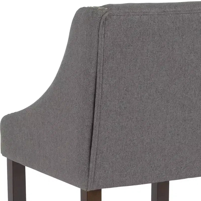 Flash Furniture Carmel Series 24 High Transitional Wood Counter Height Stool with Accent Nail Trim, Set of 2