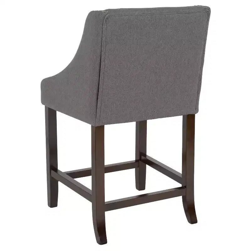 Flash Furniture Carmel Series 24 High Transitional Wood Counter Height Stool with Accent Nail Trim, Set of 2