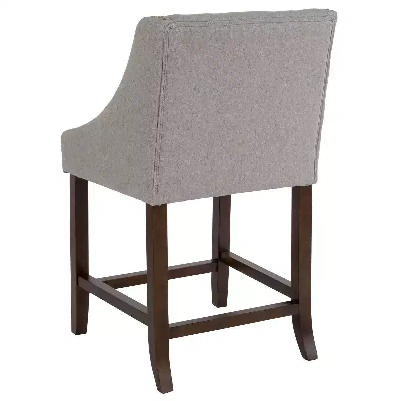 Flash Furniture Carmel Series 24 High Transitional Wood Counter Height Stool with Accent Nail Trim, Set of 2