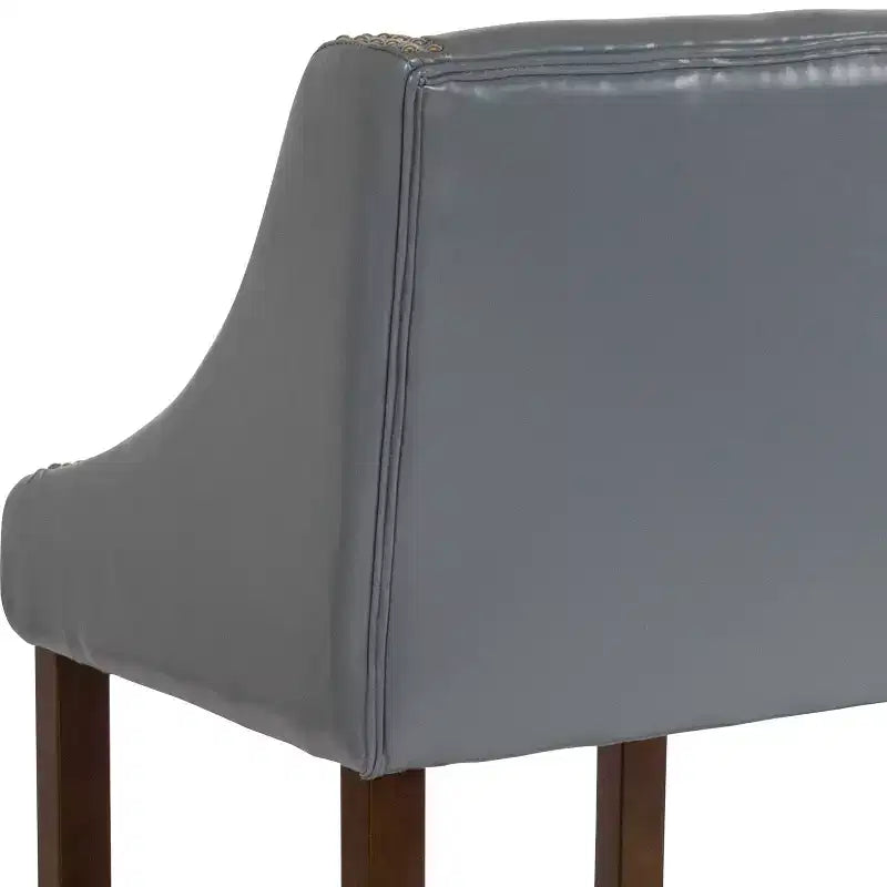 Flash Furniture Carmel Series 24 High Transitional Wood Counter Height Stool with Accent Nail Trim, Set of 2