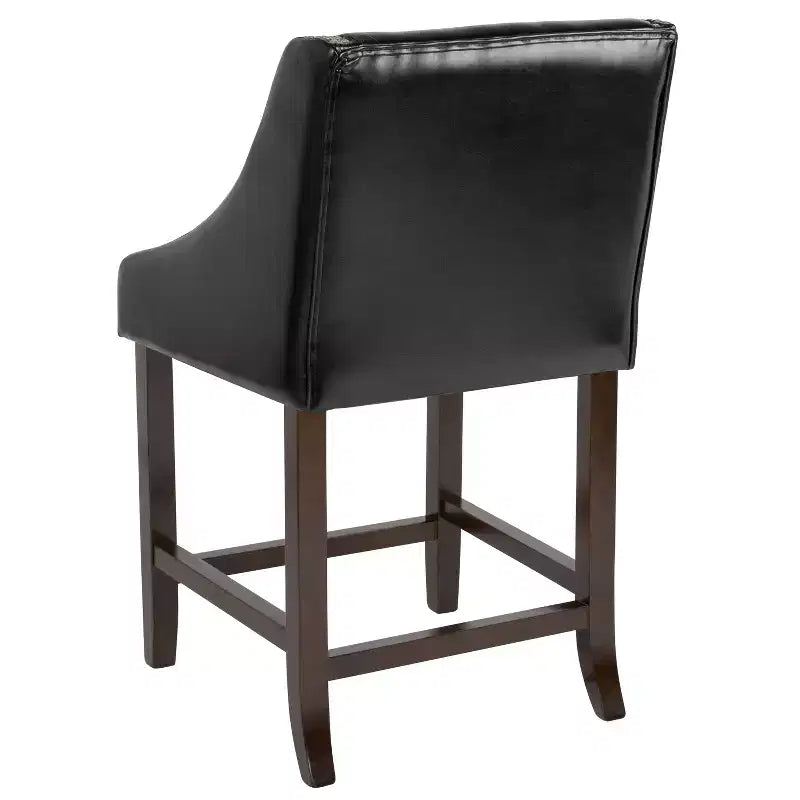 Flash Furniture Carmel Series 24 High Transitional Wood Counter Height Stool with Accent Nail Trim, Set of 2