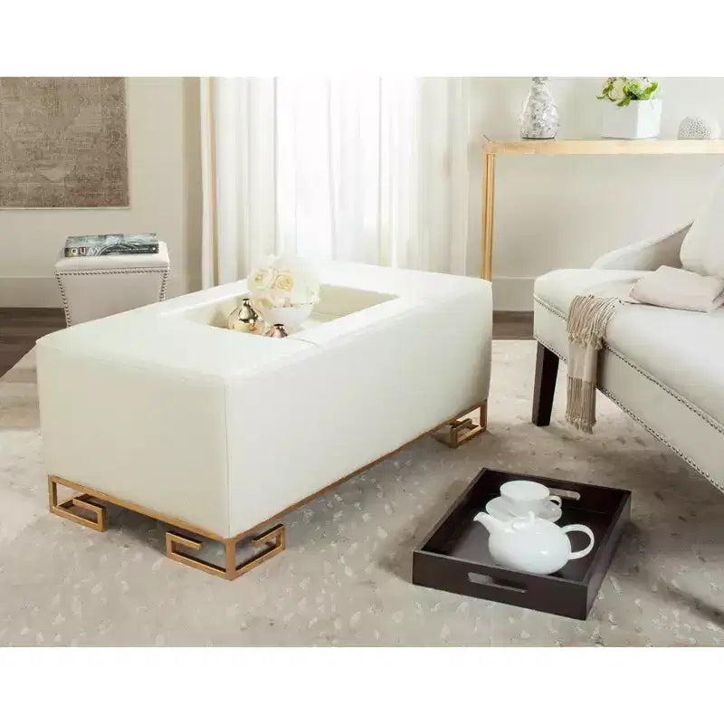 Julian Faux Ostrich Tray Ottoman/Coffee Table - Safavieh