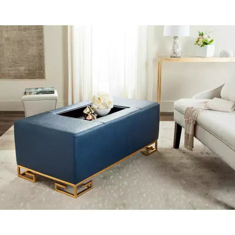 Julian Faux Ostrich Tray Ottoman/Coffee Table - Safavieh