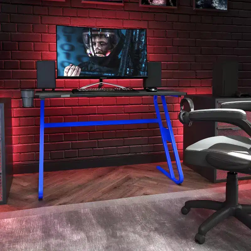 Flash Furniture Gaming Ergonomic Desk with Cup Holder and Headphone Hook