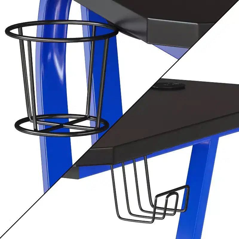 Flash Furniture Gaming Ergonomic Desk with Cup Holder and Headphone Hook