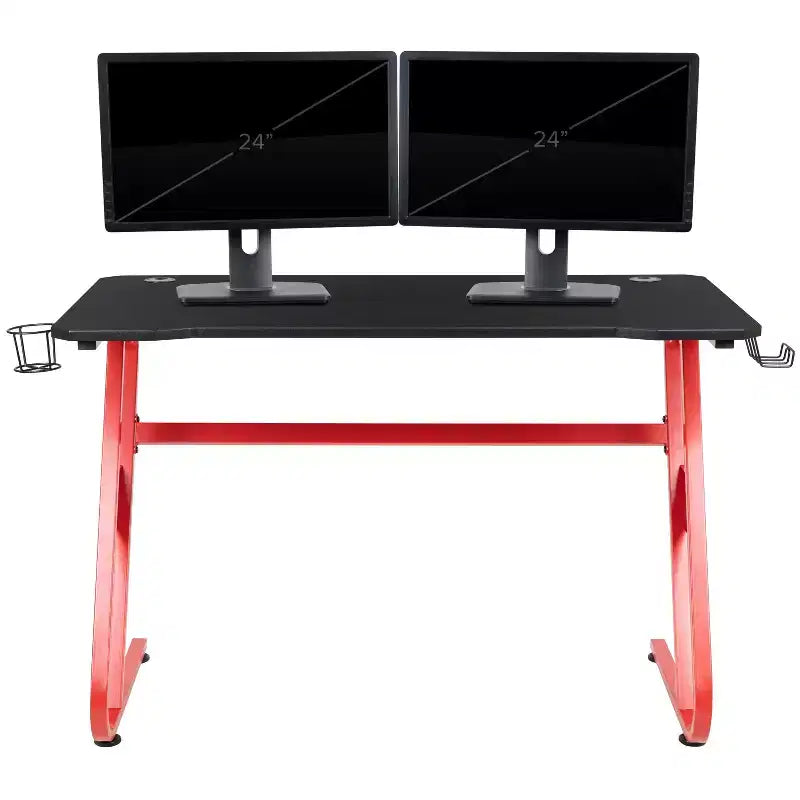 Flash Furniture Gaming Ergonomic Desk with Cup Holder and Headphone Hook