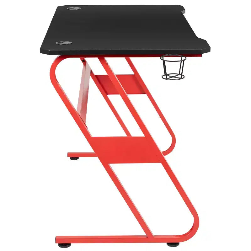Flash Furniture Gaming Ergonomic Desk with Cup Holder and Headphone Hook