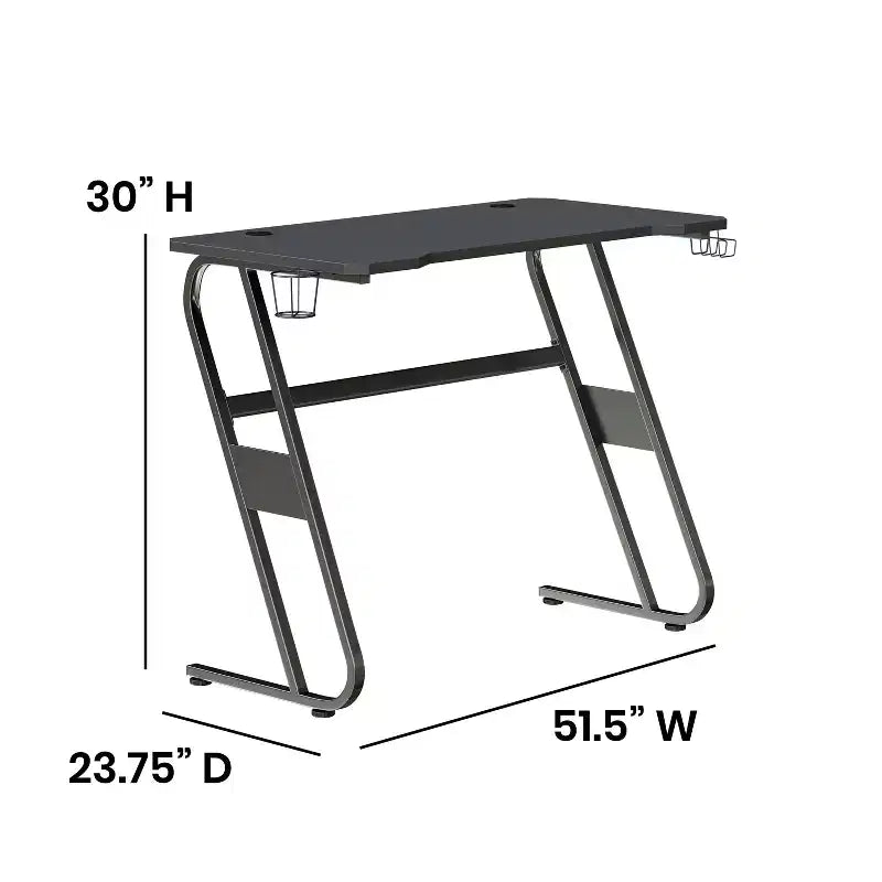 Flash Furniture Gaming Ergonomic Desk with Cup Holder and Headphone Hook