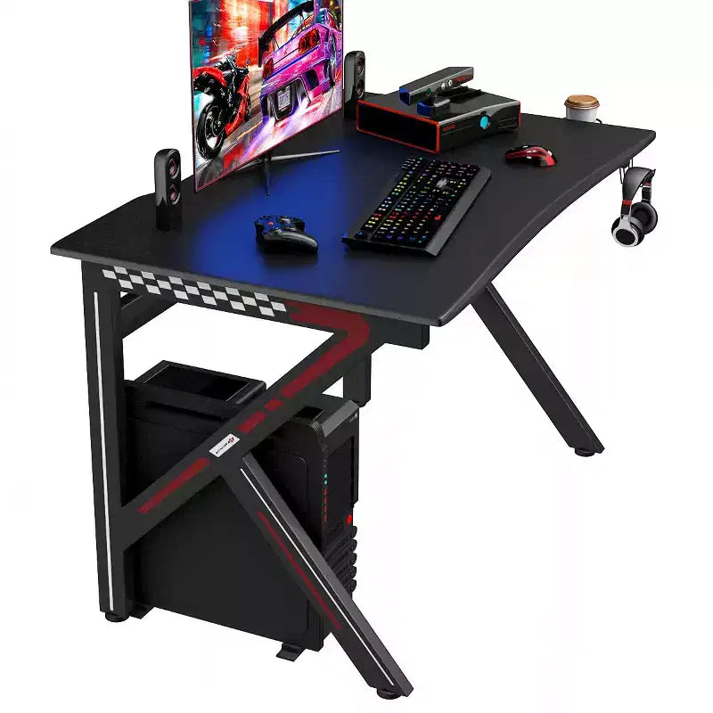 Costway Gaming Desk Gamers Computer Table E-Sports K-Shaped W/ Cup Holder Hook Home New