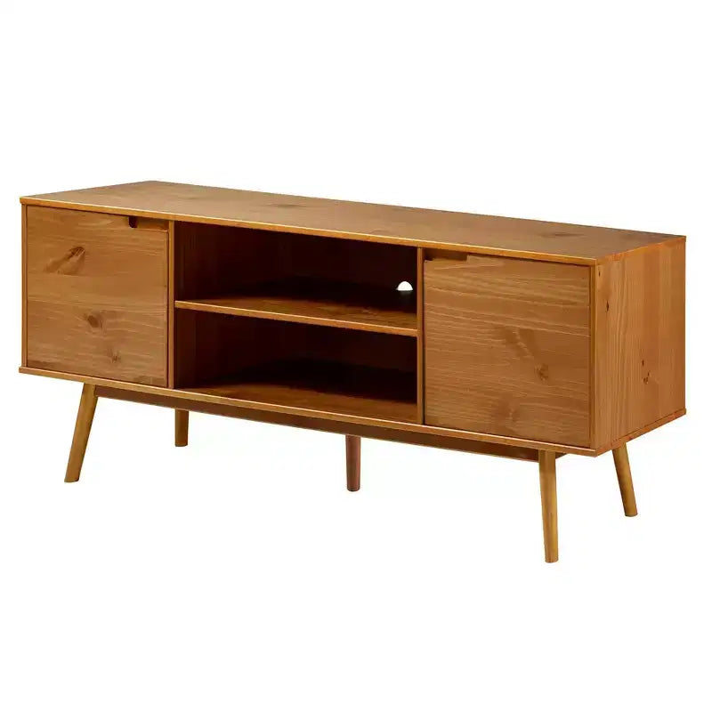 Solid Wood Mid-Century Modern TV Stand for TVs up to 65 - Saracina Home