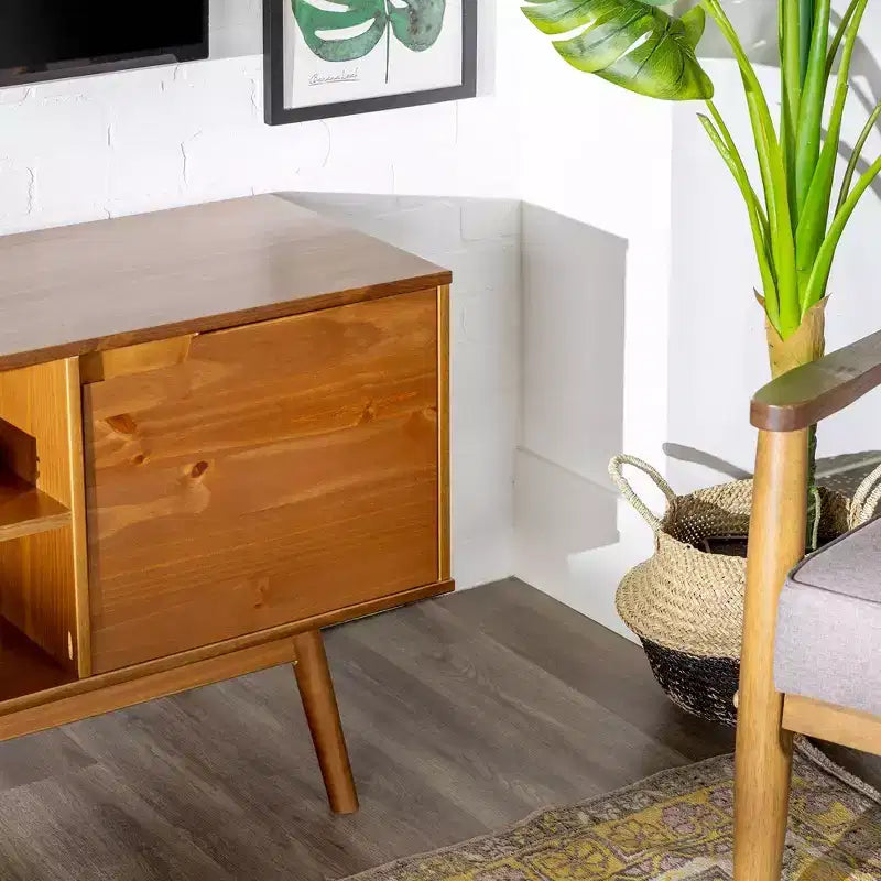 Solid Wood Mid-Century Modern TV Stand for TVs up to 65 - Saracina Home