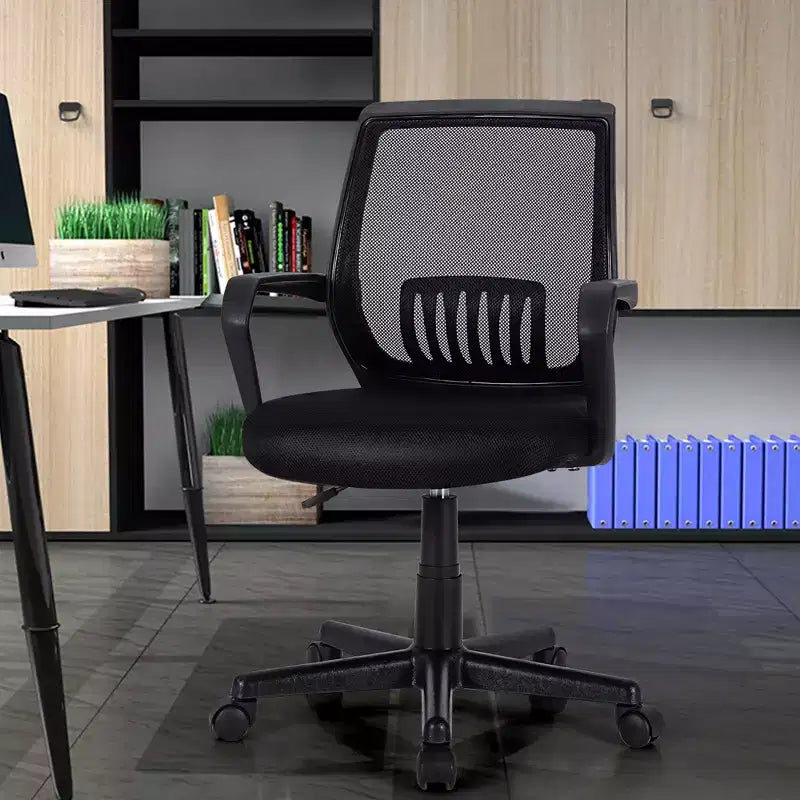 Costway Height Adjustable Mid-Back Mesh Chair Executive Chair w/ Lumbar Support