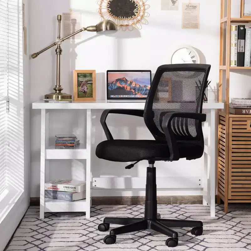 Costway Height Adjustable Mid-Back Mesh Chair Executive Chair w/ Lumbar Support