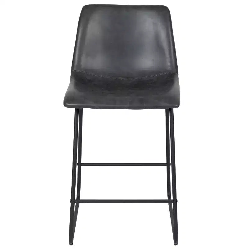 Merrick Lane 24 inch Faux Counter Height Bucket Seat Stools, Set of 2