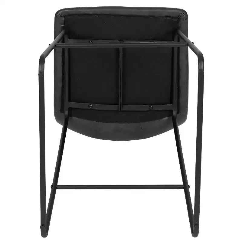 Merrick Lane 24 inch Faux Counter Height Bucket Seat Stools, Set of 2