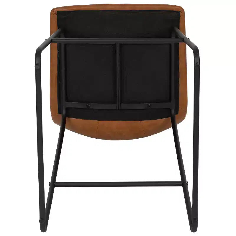 Merrick Lane 24 inch Faux Counter Height Bucket Seat Stools, Set of 2
