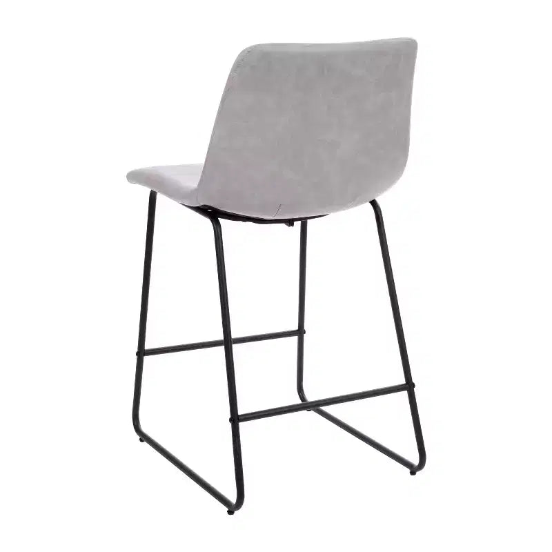 Merrick Lane 24 inch Faux Counter Height Bucket Seat Stools, Set of 2