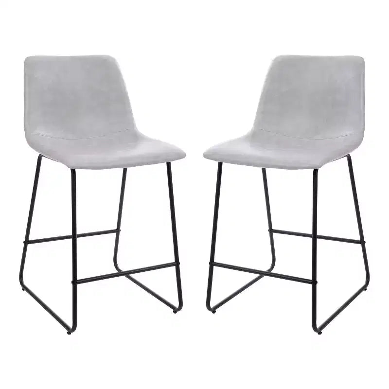 Merrick Lane 24 inch Faux Counter Height Bucket Seat Stools, Set of 2