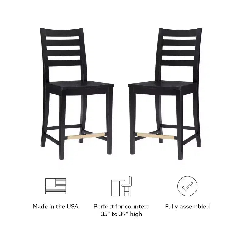 Set of 2 Flynn Counter Height Barstools - Linon