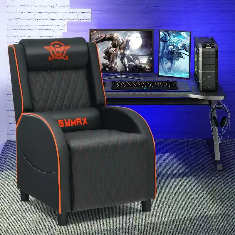 Costway Massage Gaming Recliner Chair Leather Single Sofa Home Theater Seat