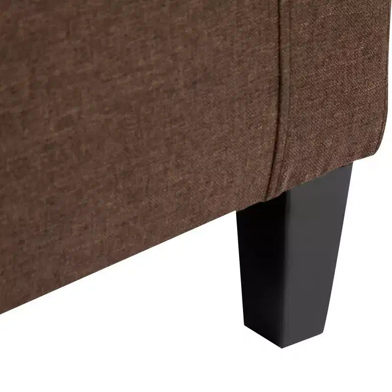 HOMCOM Linen Storage Ottoman Bench Lift Top Tufted Rectangle Ottoman for Living Room, Entryway, or Bedroom