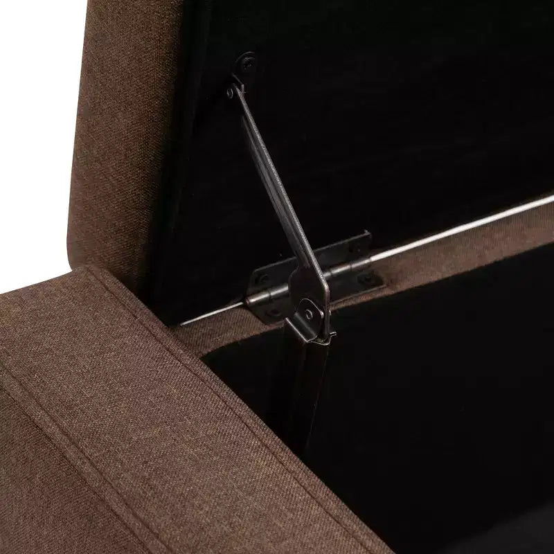 HOMCOM Linen Storage Ottoman Bench Lift Top Tufted Rectangle Ottoman for Living Room, Entryway, or Bedroom