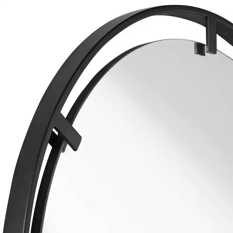 Uttermost Starbird Round Vanity Decorative Wall Mirror Modern Black Metal Openwork Framed 30 Wide for Bathroom Bedroom Living Room Home Office House