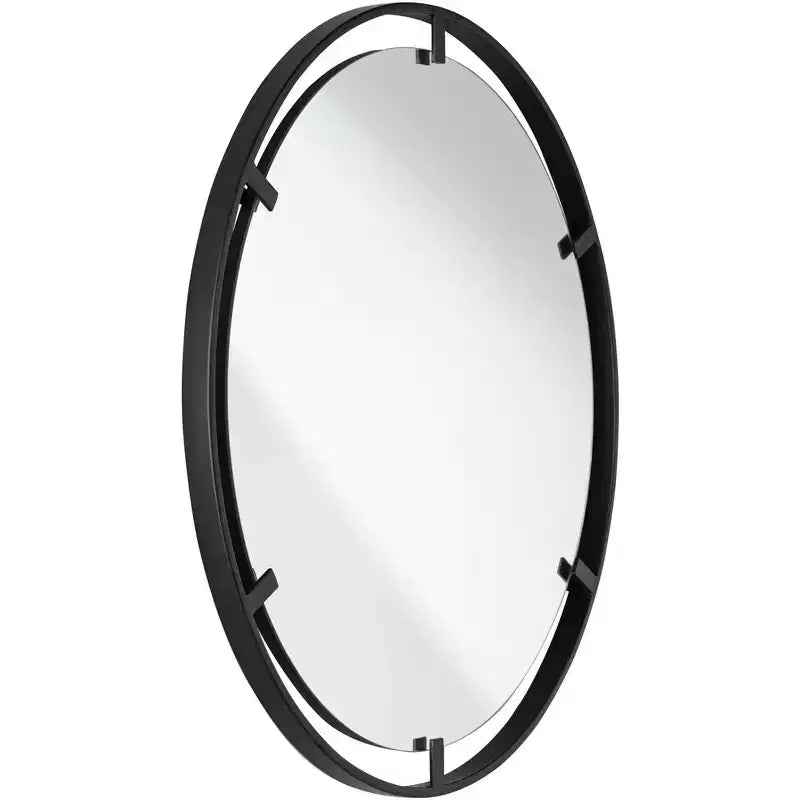 Uttermost Starbird Round Vanity Decorative Wall Mirror Modern Black Metal Openwork Framed 30 Wide for Bathroom Bedroom Living Room Home Office House