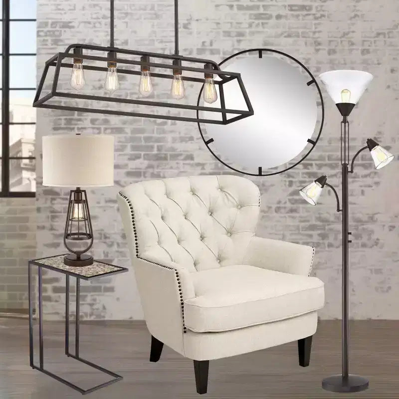 Uttermost Starbird Round Vanity Decorative Wall Mirror Modern Black Metal Openwork Framed 30 Wide for Bathroom Bedroom Living Room Home Office House