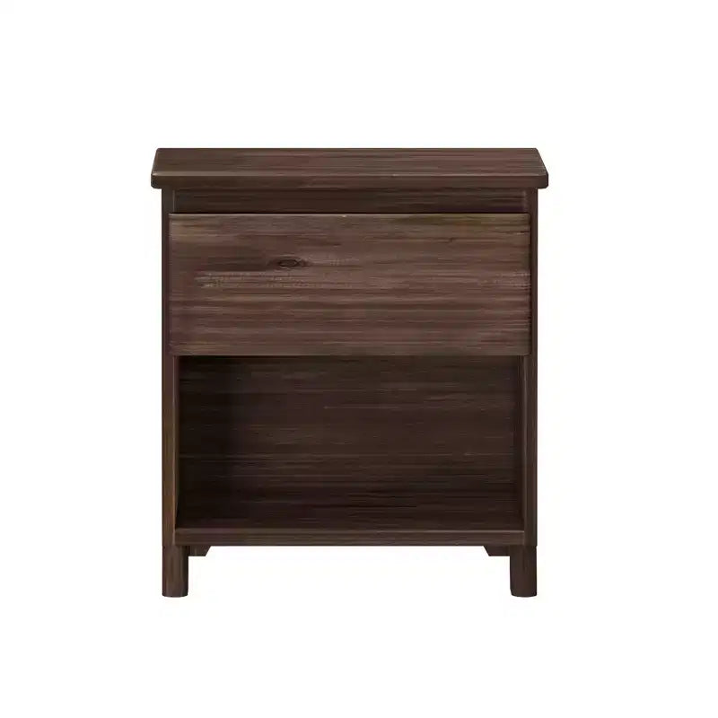 Max & Lily Nightstand, Solid Wood Bedside Side Tables with Storage Drawer for Bedroom
