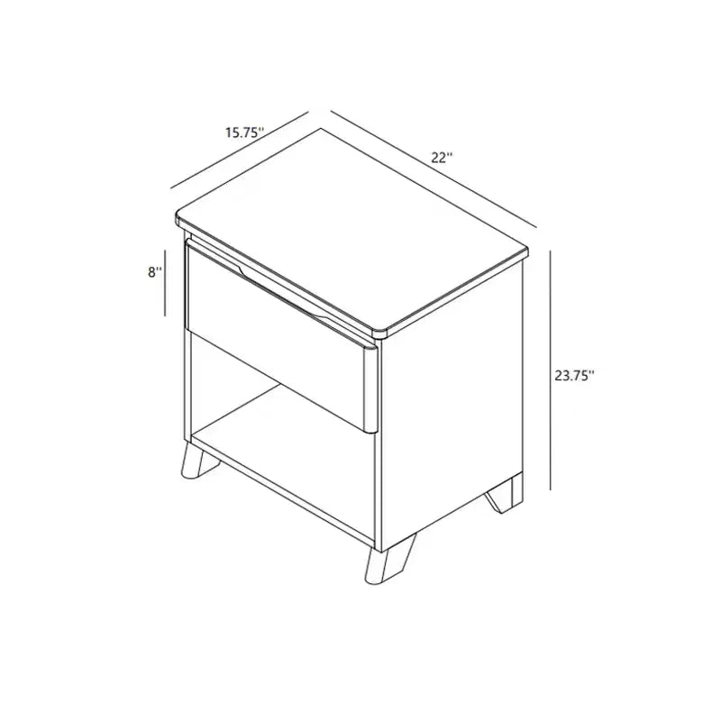 Max & Lily Nightstand, Solid Wood Bedside Side Tables with Storage Drawer for Bedroom