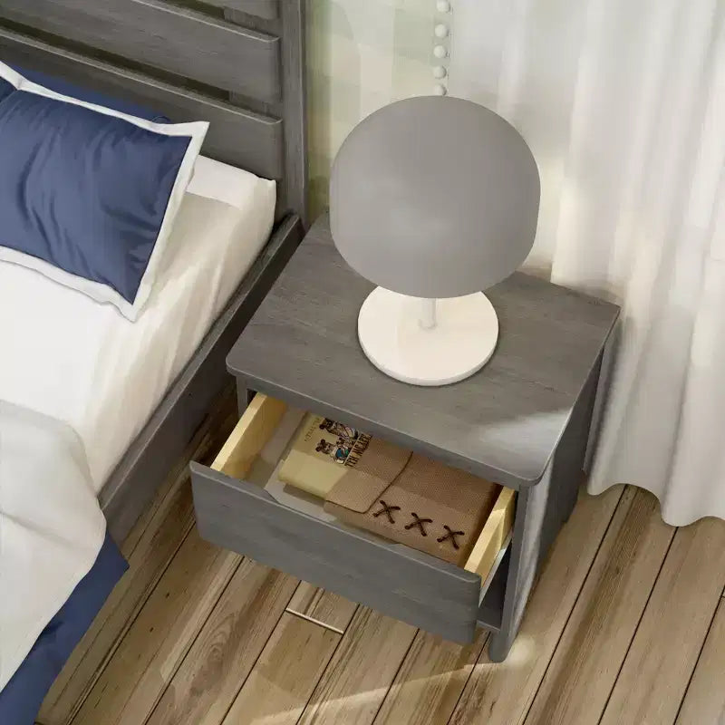 Max & Lily Nightstand, Solid Wood Bedside Side Tables with Storage Drawer for Bedroom