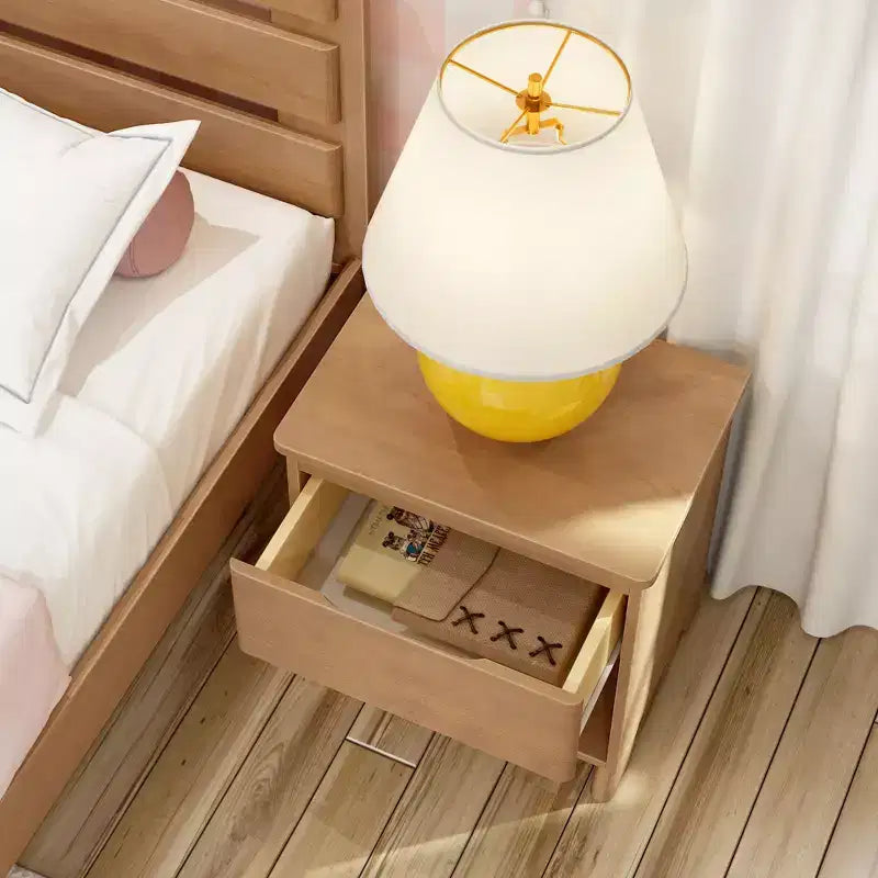 Max & Lily Nightstand, Solid Wood Bedside Side Tables with Storage Drawer for Bedroom