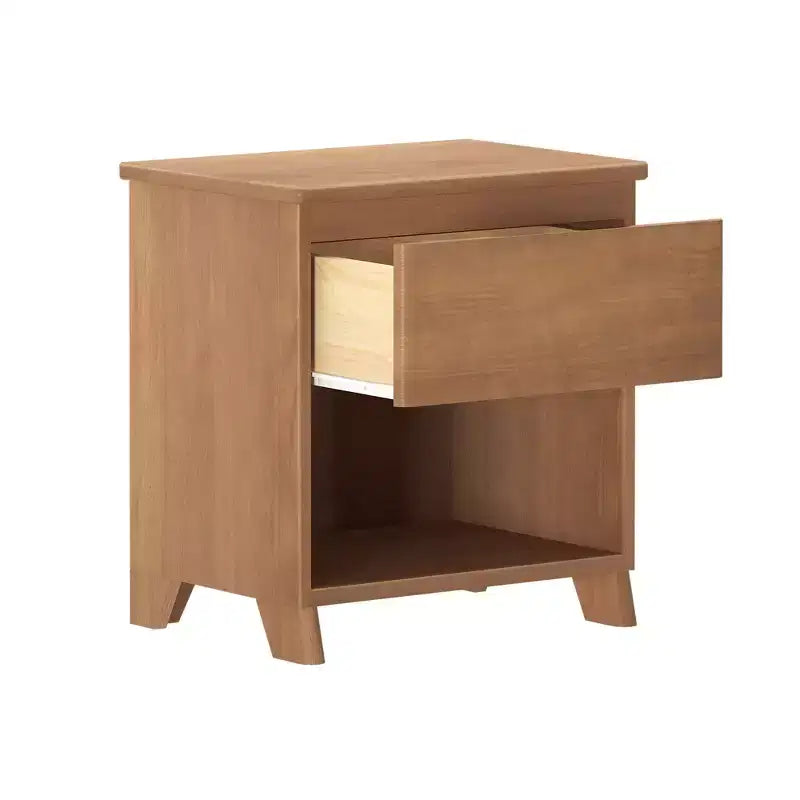 Max & Lily Nightstand, Solid Wood Bedside Side Tables with Storage Drawer for Bedroom