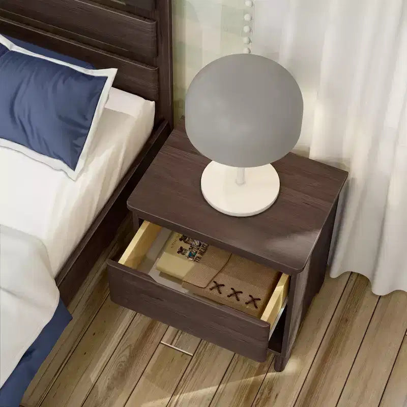 Max & Lily Nightstand, Solid Wood Bedside Side Tables with Storage Drawer for Bedroom