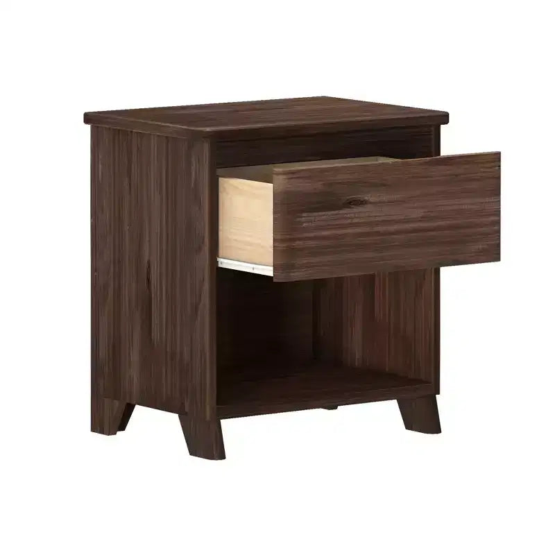 Max & Lily Nightstand, Solid Wood Bedside Side Tables with Storage Drawer for Bedroom