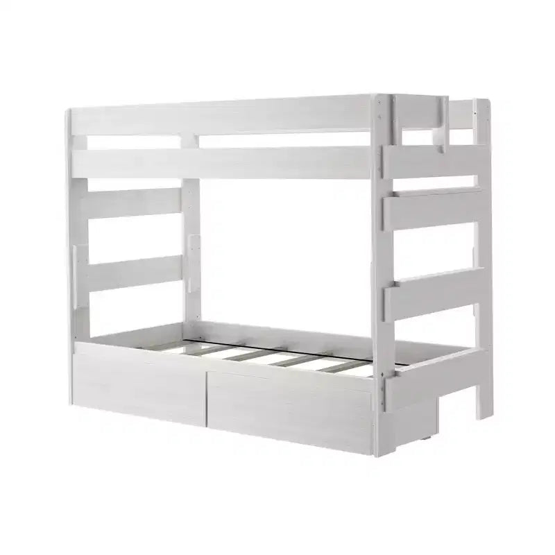 Max & Lily Solid Wood Modern Farmhouse Farmhouse Twin/Twin Bunk Bed with Storage Drawers