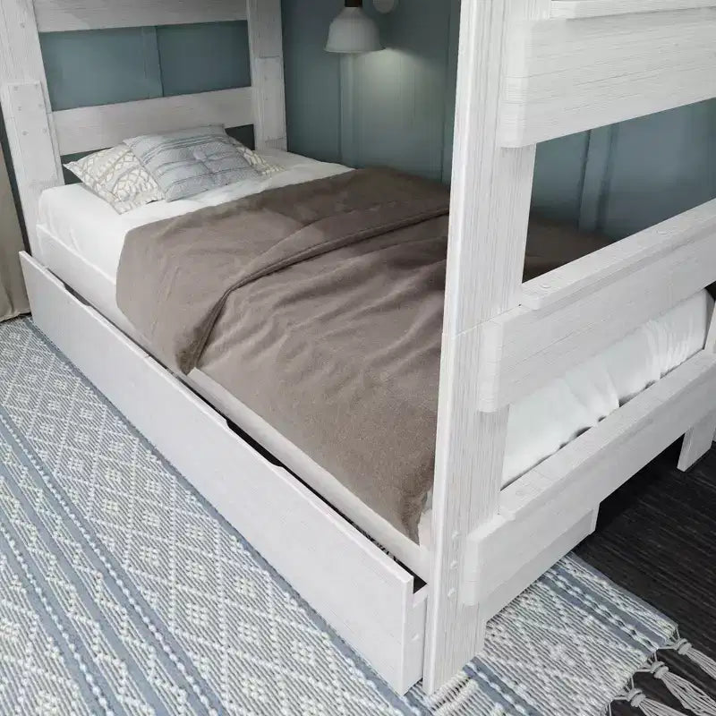 Max & Lily Solid Wood Modern Farmhouse Farmhouse Twin/Twin Bunk Bed with Storage Drawers