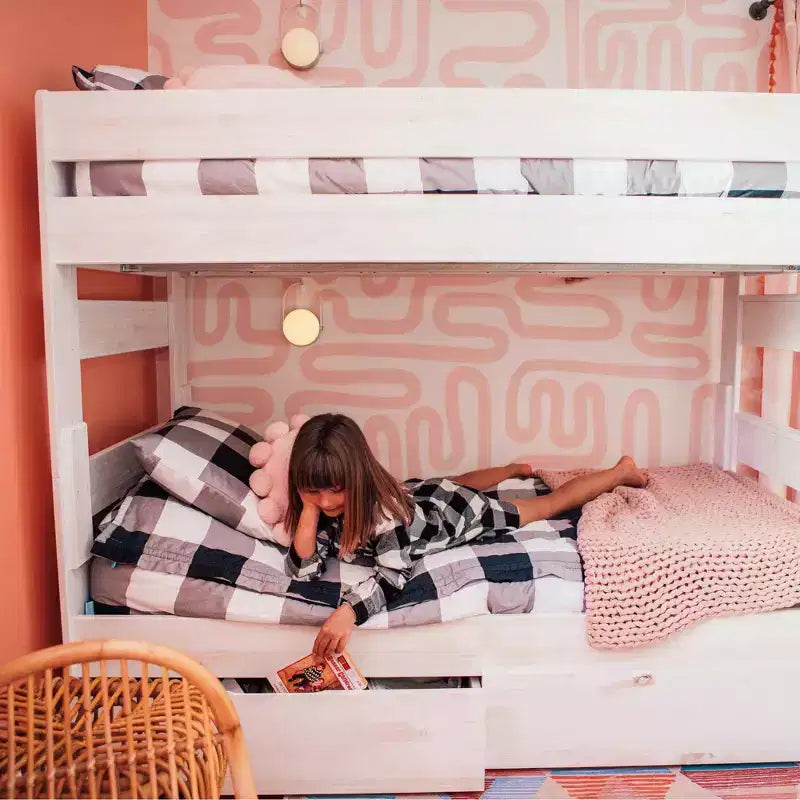 Max & Lily Solid Wood Modern Farmhouse Farmhouse Twin/Twin Bunk Bed with Storage Drawers