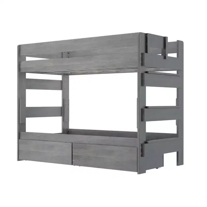 Max & Lily Solid Wood Modern Farmhouse Farmhouse Twin/Twin Bunk Bed with Storage Drawers