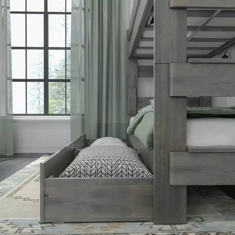 Max & Lily Solid Wood Modern Farmhouse Farmhouse Twin/Twin Bunk Bed with Storage Drawers