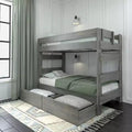 Max & Lily Solid Wood Modern Farmhouse Farmhouse Twin/Twin Bunk Bed with Storage Drawers